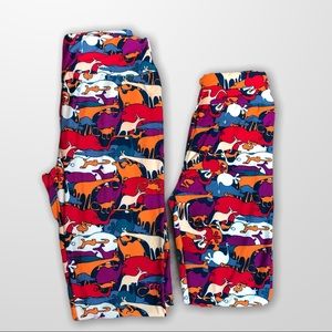 Lularoe mommy and me animal leggings OS & L/Xl